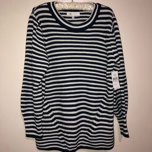 NWT Fever  striped sweater scoop neck size 1X.